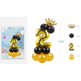 SET CENTROTAVOLA PALLONCINI MYLAR N.2 ORO