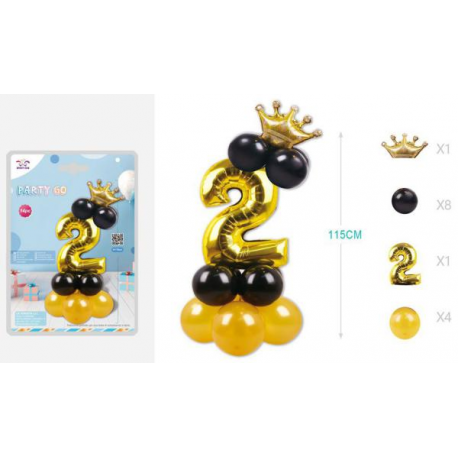 SET CENTROTAVOLA PALLONCINI MYLAR N.2 ORO