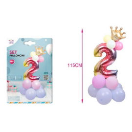 SET CENTROTAVOLA PALLONCINI MYLAR N.2 RAINBOW