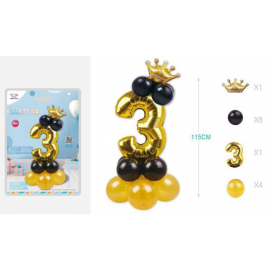 SET CENTROTAVOLA PALLONCINI MYLAR N.3 ORO