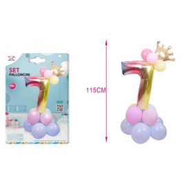 SET CENTROTAVOLA PALLONCINI MYLAR N.7 RAINBOW