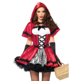COSTUME CAPPUCCETTO ROSSO \\"GOTHIC RED RIDING HOOD\\" - Leg Avenue (taglia S)