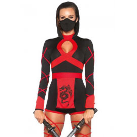 COSTUME DRAGON NINJA ROSSO/NERO - Leg Avenue (taglia S)