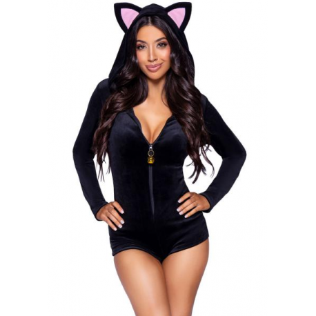 COSTUME GATTINA SEDUCENTE "BLACK VELVET KITTY CAT" - Leg Avenue (taglia S)