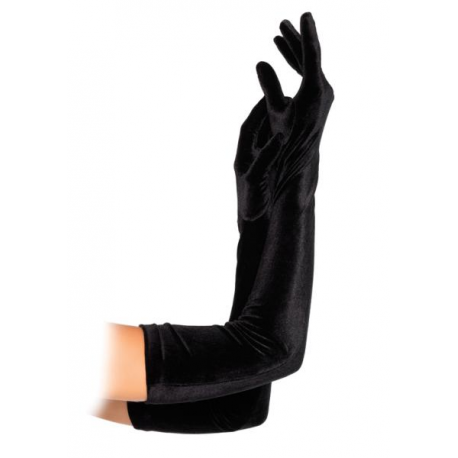 GUANTI \\"VELVET OPERA\\" NERI - Leg Avenue (taglia unica)