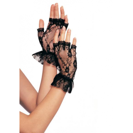 GUANTI IN PIZZO NERO - Leg Avenue