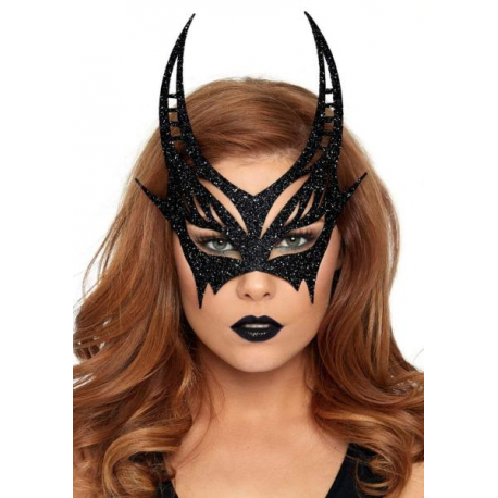 MASCHERA DIAVOLESSA GLITTER NERA - Leg Avenue