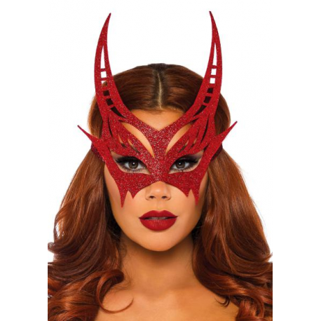 MASCHERA DIAVOLESSA GLITTER ROSSA - Leg Avenue