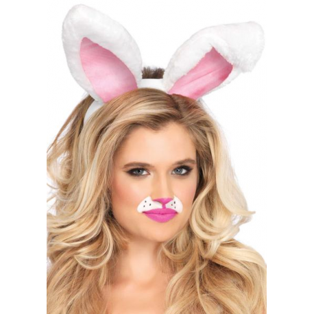 ORECCHIE CONIGLIETTA PLUSH BIANCHE - Leg Avenue