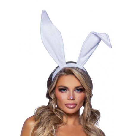 ORECCHIE CONIGLIETTA VELVET BIANCHE - Leg Avenue