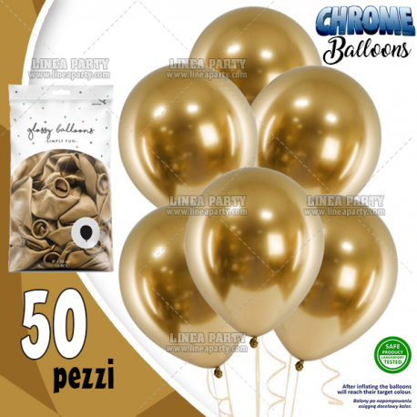 PALLONCINI CHROME ORO - Pz.50 - ø cm.30 (glossy balloons)