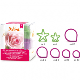 KIT 7 TAGLIAPASTA PETALI e SEPALO DI ROSA