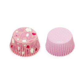 PIROTTINI PER CUPCAKES - ELEFANTINO E POIS ROSA 50x32mm PZ.36
