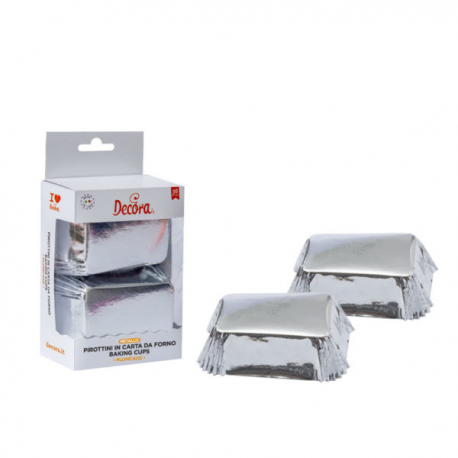 PIROTTINI PLUM CAKE - ARGENTO 80x50mm PZ.20 (non necessitano di teglia)