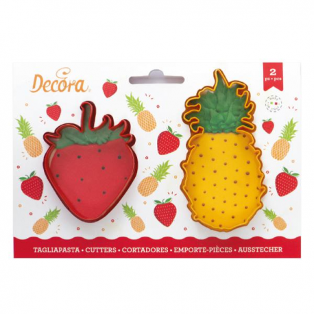 SET 2 TAGLIAPASTA ANANAS E FRAGOLA IN PLASTICA