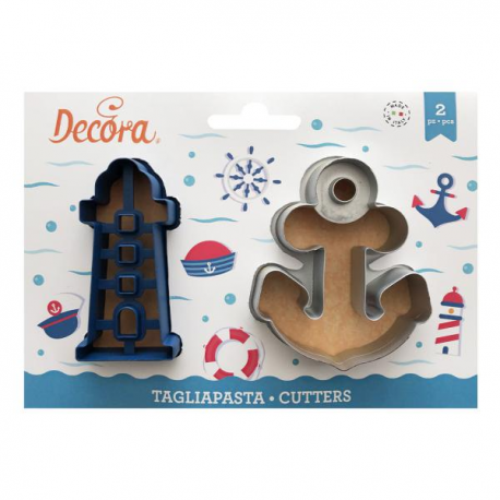 SET 2 TAGLIAPASTA ANCORA e FARO IN PLASTICA