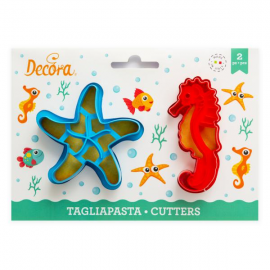 SET 2 TAGLIAPASTA CAVALLUCCIO e STELLA MARINA IN PLASTICA