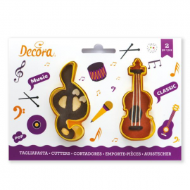 SET 2 TAGLIAPASTA CHIAVE DI SOL e VIOLINO IN PLASTICA