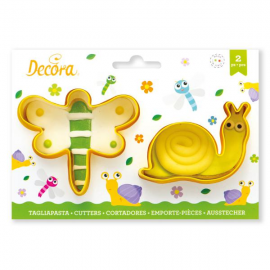 SET 2 TAGLIAPASTA LIBELLULA e LUMACA IN PLASTICA