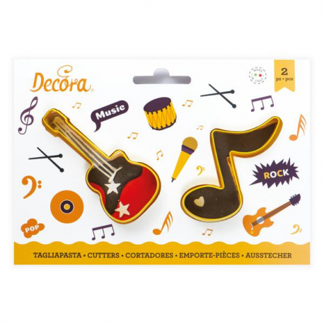 SET 2 TAGLIAPASTA NOTA MUSICALE e CHITARRA IN PLASTICA