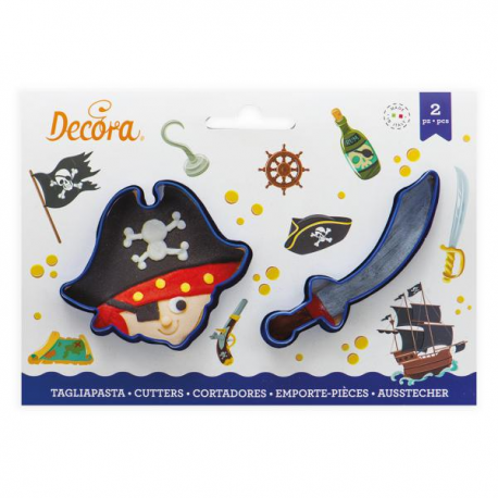 SET 2 TAGLIAPASTA PIRATA e SCIABOLA IN PLASTICA