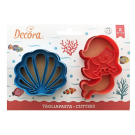 SET 2 TAGLIAPASTA SIRENA e CONCHIGLIA IN PLASTICA