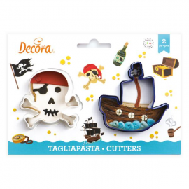 SET 2 TAGLIAPASTA TESCHIO e NAVE IN PLASTICA