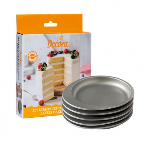 SET STAMPI TONDI PER TORTE A STRATI ø 15 x h 3,5 cm - 5 PZ.