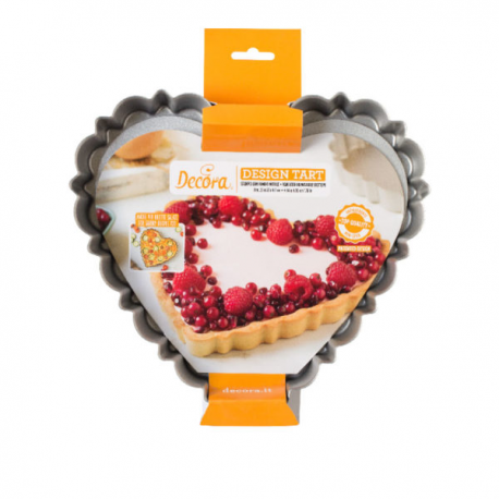 STAMPO DESIGN TART CROSTATA CUORE 25x23x3 h cm - Antiaderente