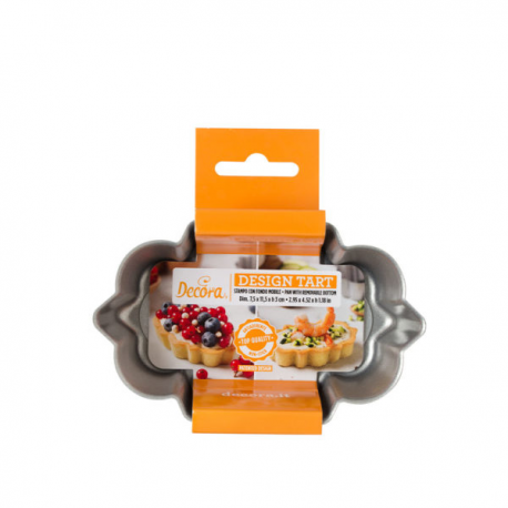 STAMPO DESIGN TART CROSTATA MINI OVALE 7,5x11,5x3 h cm - Antiaderente