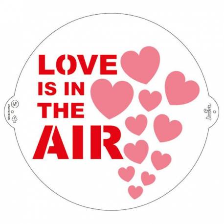 STENCIL TONDO LOVE IS IN THE AIR Ø 25cm