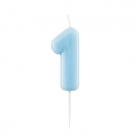 CANDELINA NUMERO 1 AZZURRA