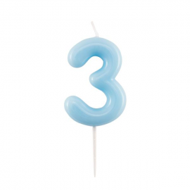 CANDELINA NUMERO 3 AZZURRA