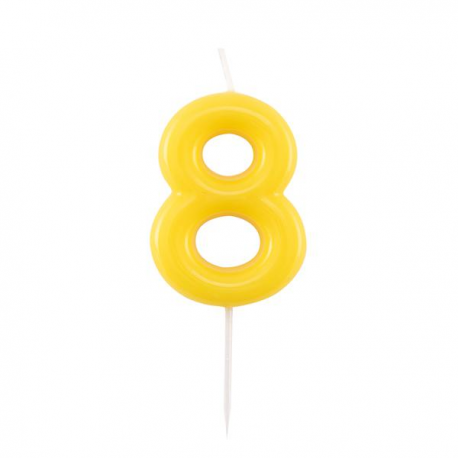 CANDELINA NUMERO 8 GIALLA