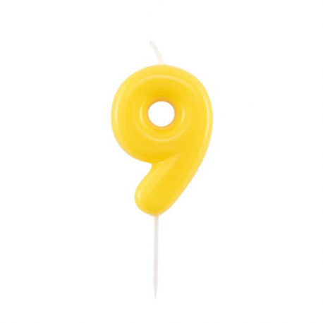CANDELINA NUMERO 9 GIALLA