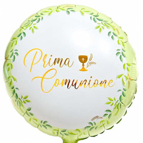 PALLONCINO MYLAR - COMUNIONE IN GREEN - cm.45