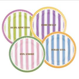 PIATTO HAPPY BIRTHDAY \\"TRA LE RIGHE\\" CM.20 PZ.8