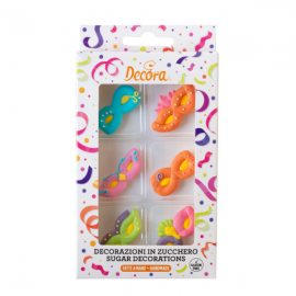DECORAZIONI DI ZUCCHERO MASCHERE CARNEVALE 6 pz.