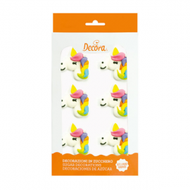 DECORAZIONI DI ZUCCHERO UNICORNI 6 pz.