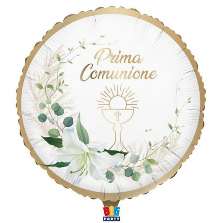 PALLONCINO MYLAR PRIMA COMUNIONE LILY 45cm