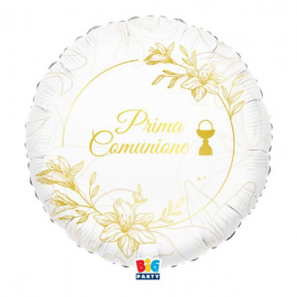 PALLONCINO MYLAR PRIMA COMUNIONE GOLD 45cm