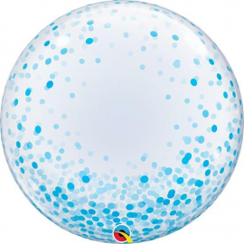 PALLONCINO DECO BUBBLE CORIANDOLI AZZURRI ø 61cm