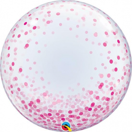 PALLONCINO DECO BUBBLE CORIANDOLI ROSA ø 61cm