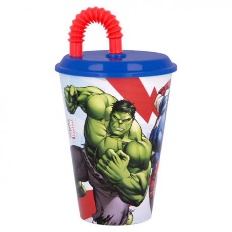 BICCHIERE TUMBLER AVENGERS 430ml CON CANNUCCIA