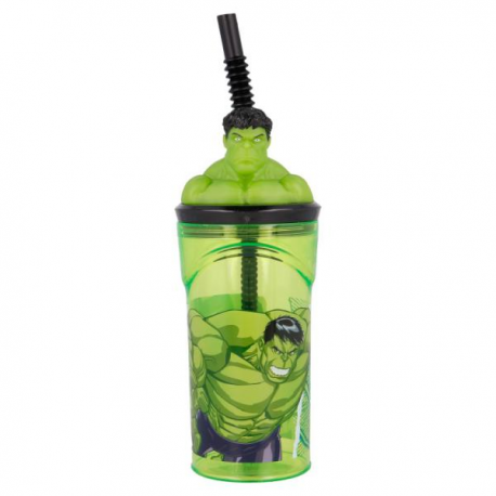 BICCHIERE TUMBLER AVENGERS HULK 360ml 3D FIGURE