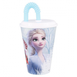 BICCHIERE TUMBLER FROZEN 430ml CON CANNUCCIA