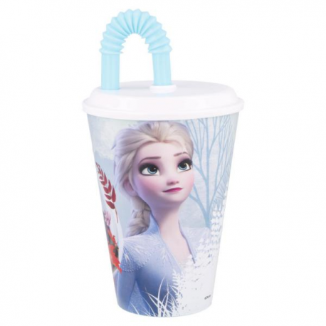 BICCHIERE TUMBLER FROZEN 430ml CON CANNUCCIA