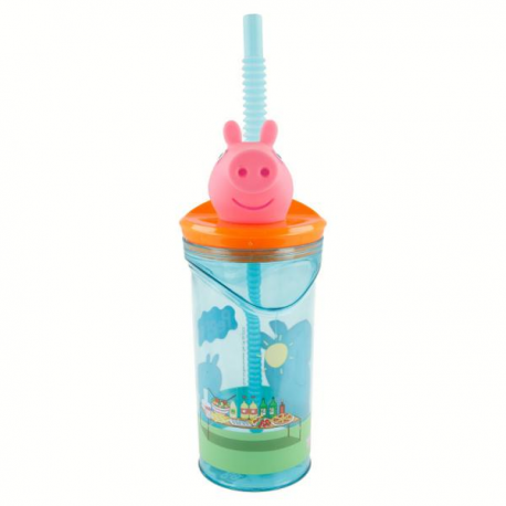 BICCHIERE TUMBLER PEPPA PIG 360ml 3D FIGURE