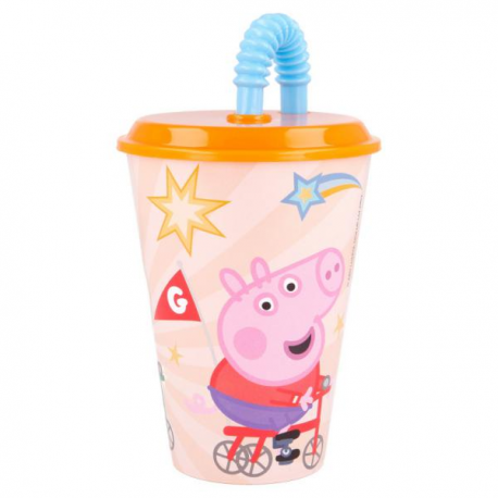BICCHIERE TUMBLER PEPPA PIG 430ml CON CANNUCCIA