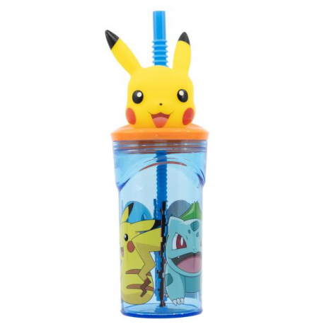 BICCHIERE TUMBLER POKEMON \\"PIKACHU\\" 360ml 3D FIGURE